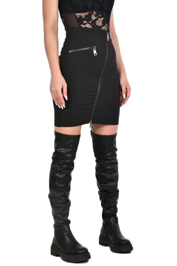 TR4B VALLADOLID23 Black Techno Stretch Skirt 139 woman Bottoms Woman LA HAINE INSIDE US TEPHRA