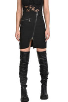 TR4B VALLADOLID23 Black Techno Stretch Skirt