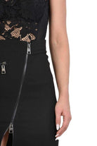 TR4B VALLADOLID23 Black Techno Stretch Skirt