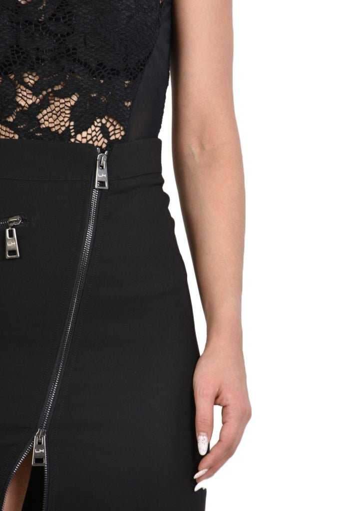 TR4B VALLADOLID23 Black Techno Stretch Skirt