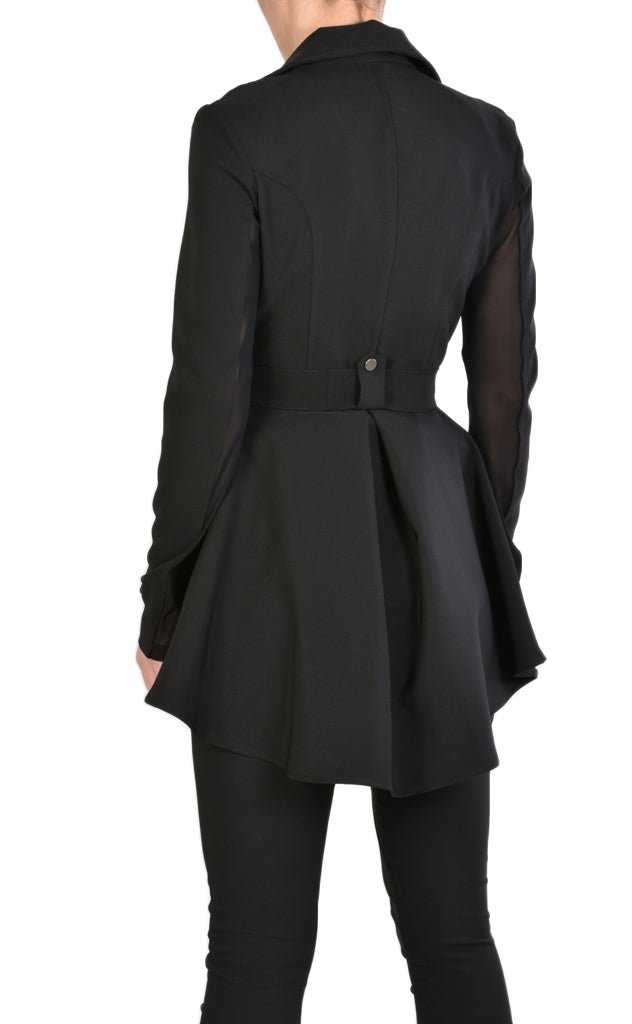 TR4B WICHITA23 BLACK Stretch Asymmetric Skinny Jacket.