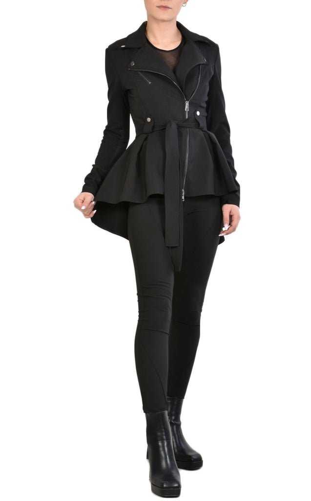 TR4B WICHITA23 BLACK Stretch Asymmetric Skinny Jacket 269 Coats & Jackets Jackets Woman LA HAINE INSIDE US TEPHRA