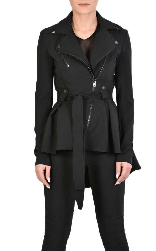 TR4B WICHITA23 BLACK Stretch Asymmetric Skinny Jacket 269 Coats & Jackets Jackets Woman LA HAINE INSIDE US TEPHRA