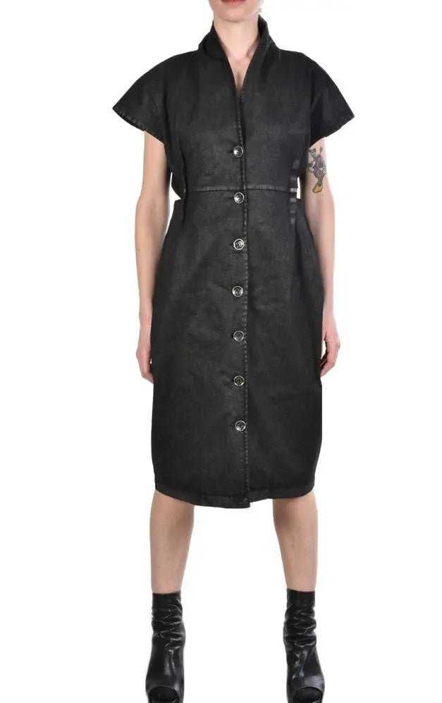 TR4B ZAZIE23 BLACK stretch laminated dress 181 woman Last Pieces LA HAINE INSIDE US TEPHRA