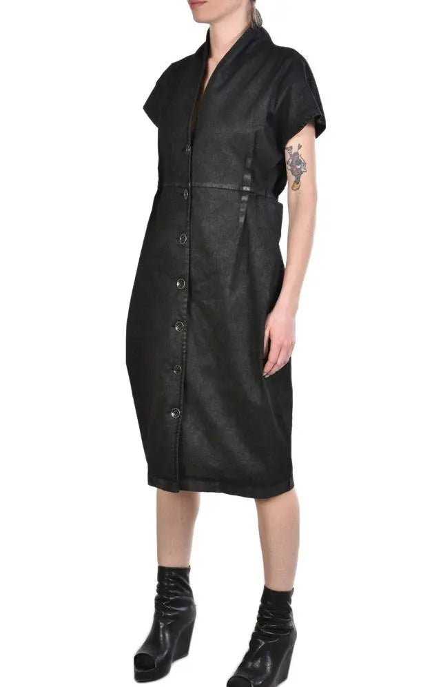 TR4B ZAZIE23 BLACK stretch laminated dress 181 woman Last Pieces LA HAINE INSIDE US TEPHRA