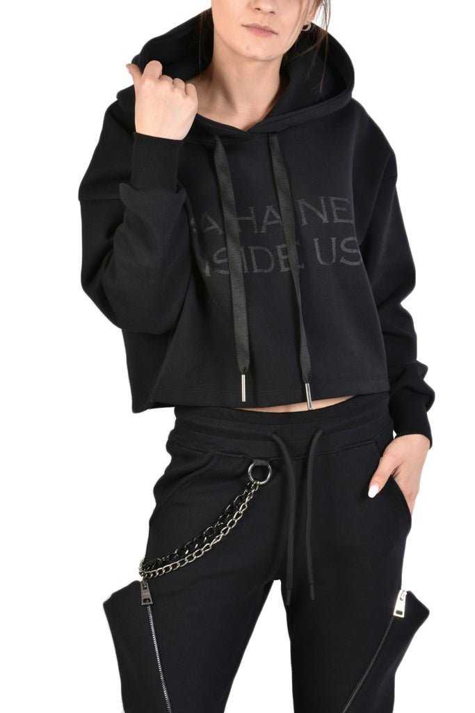 TR4M ENSENADA23 BLACK crop sweatshirt 119 woman Tops Women LA HAINE INSIDE US TEPHRA