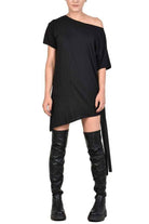 TR4M SIDE23 BLACK asymmetric t-shirt