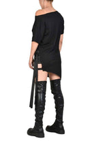 TR4M SIDE23 BLACK asymmetric t-shirt