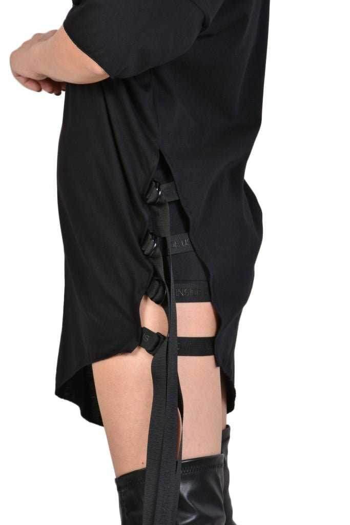 TR4M SIDE23 BLACK asymmetric t-shirt