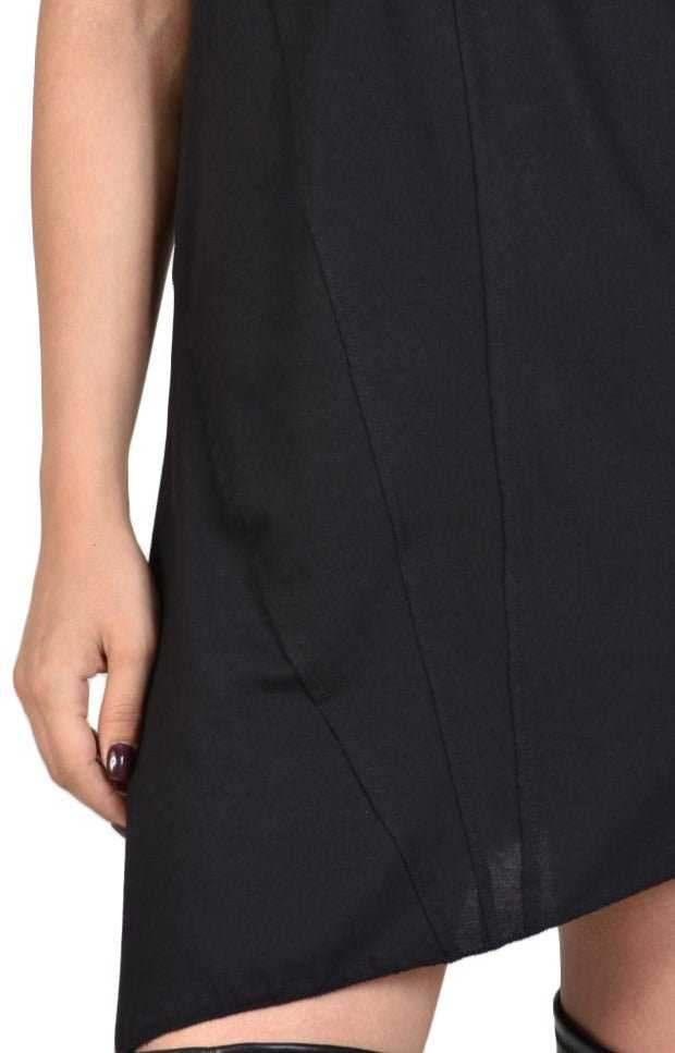 TR4M SIDE23 BLACK asymmetric t-shirt