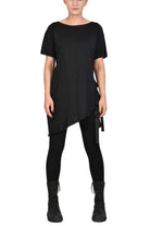 TR4M SIDE23 BLACK asymmetric t-shirt