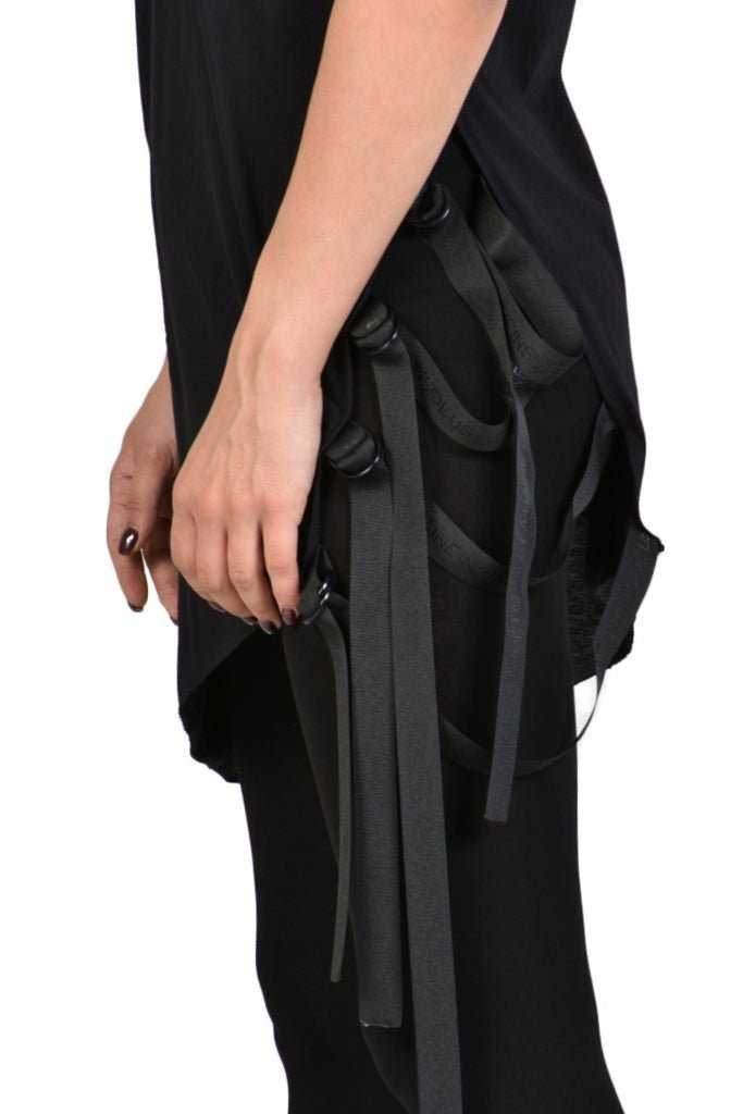 TR4M SIDE23 BLACK asymmetric t-shirt