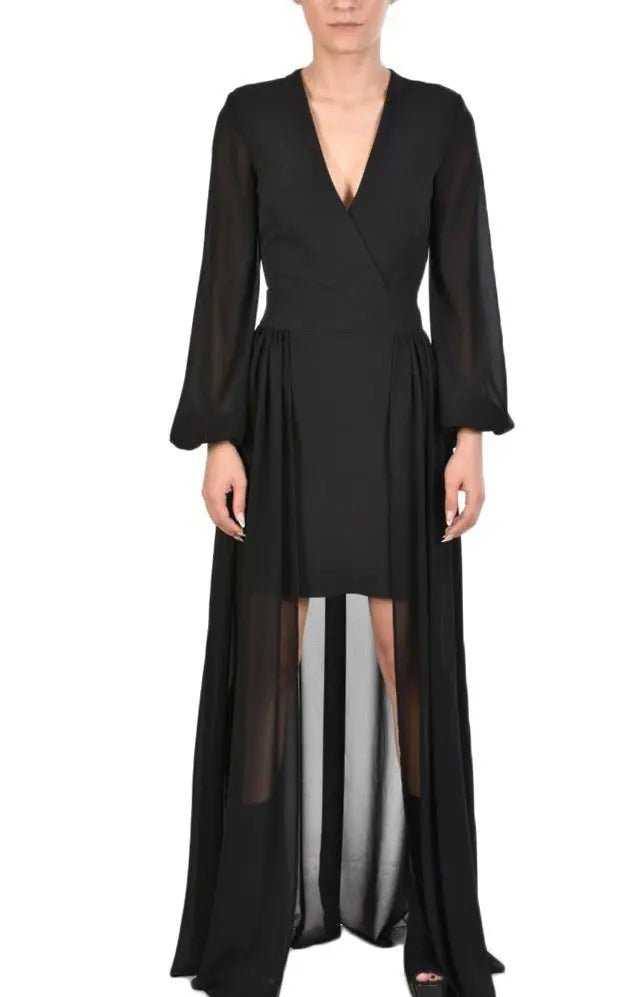 TR4R SHUNI23 BLACK Tecno stretch dress