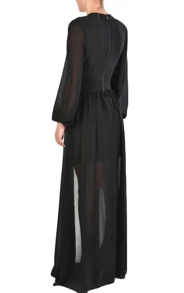 TR4R SHUNI23 BLACK Tecno stretch dress