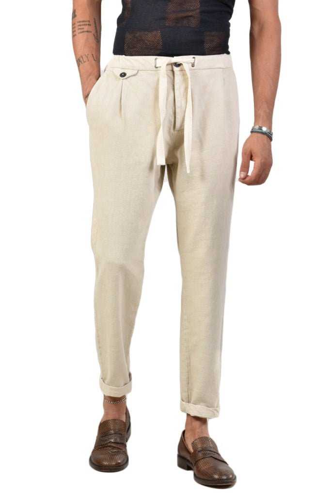 TRFXAG4523 ECRU regular fit trouser 139 Pants trousers men XAGON MAN TEPHRA