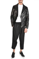 TRGCHIO223 BLACK vegetable tanned leather sport jacket