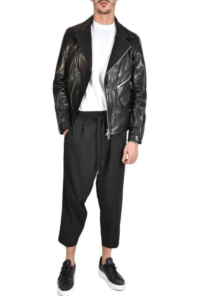 TRGCHIO223 BLACK vegetable tanned leather sport jacket