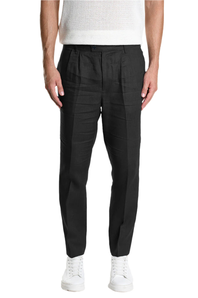 TROUSER A3251PBARAM Regular Linen Black.