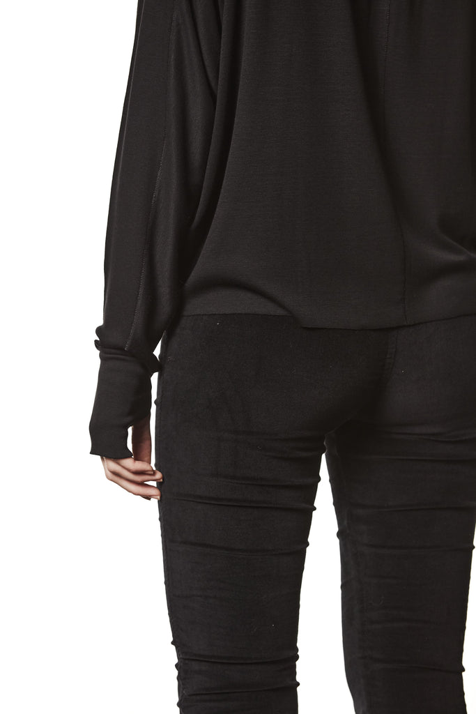 W TS 60226 TOP WOMEN BLACK THOM KROM