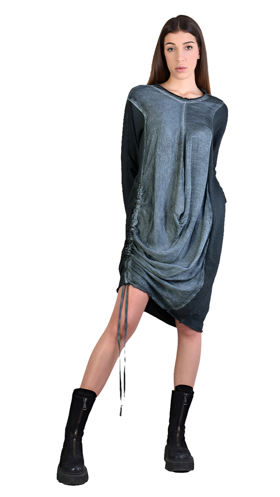 A39B SM16625 Sweatshirt & Satin DRESS Sacramento Green WOMAN SANTAMUERTE