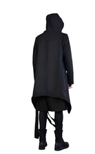 A33B LM066 BLACK Cloth Asymmetric Oversize Coat LA HAINE INSIDE US