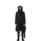 A33B LM066 BLACK Cloth Asymmetric Oversize Coat LA HAINE INSIDE US