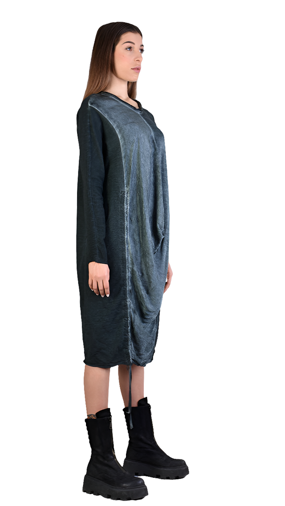 A39B SM16625 Sweatshirt & Satin DRESS Sacramento Green WOMAN SANTAMUERTE