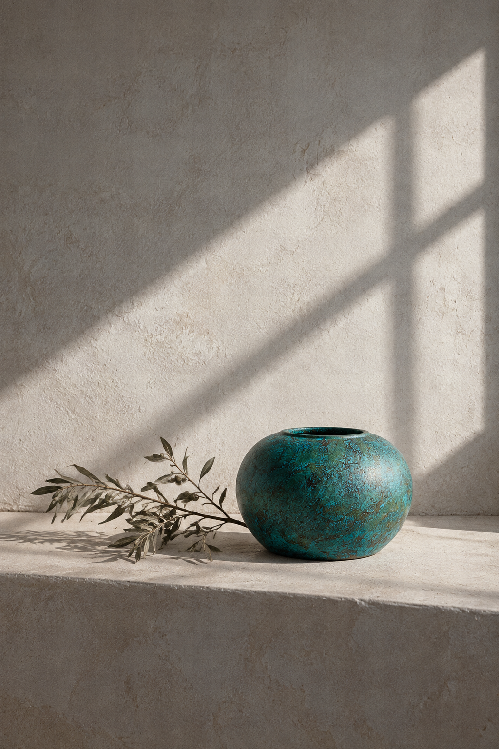 Bench with an olive branch