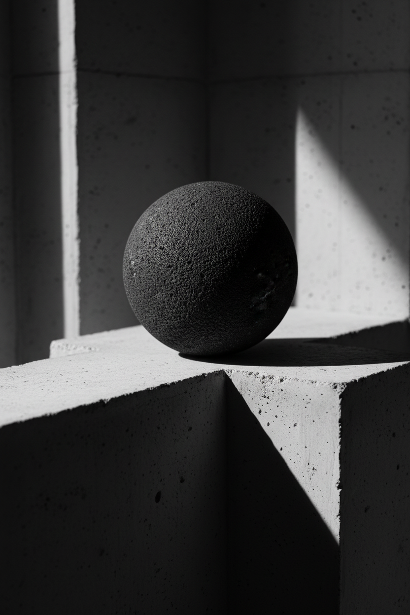 Black lava stone ball 5