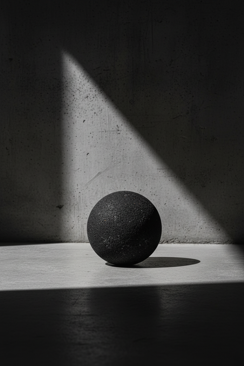 Black lava stone ball L 2