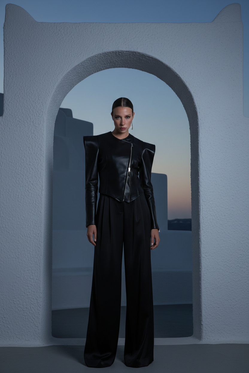 Black leather jacket high-fashion 4