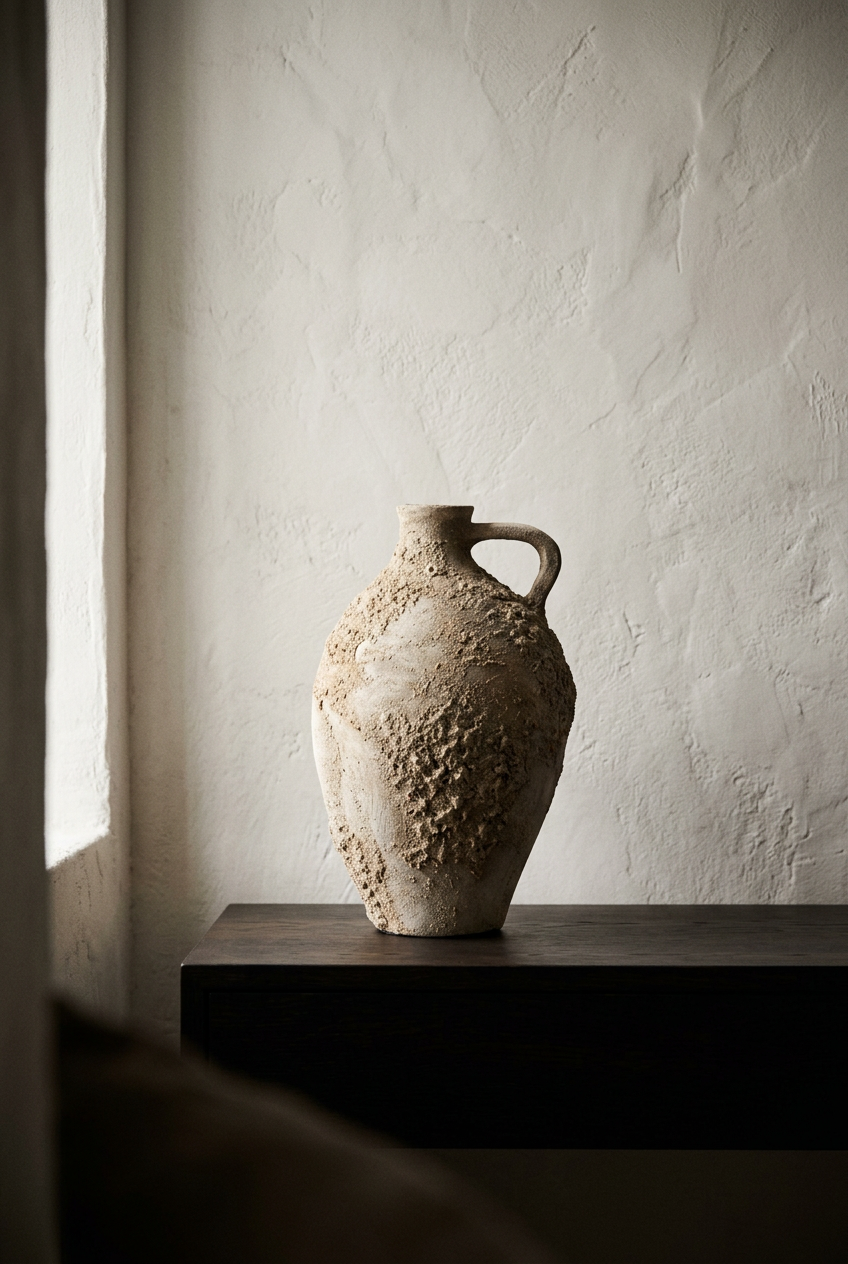 Dark-oak interior still life