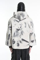 4- W5167 SPORT JACKET Over Faux Sheepskin Dyed Printed UNISEX U White LA HAINE INSIDE US