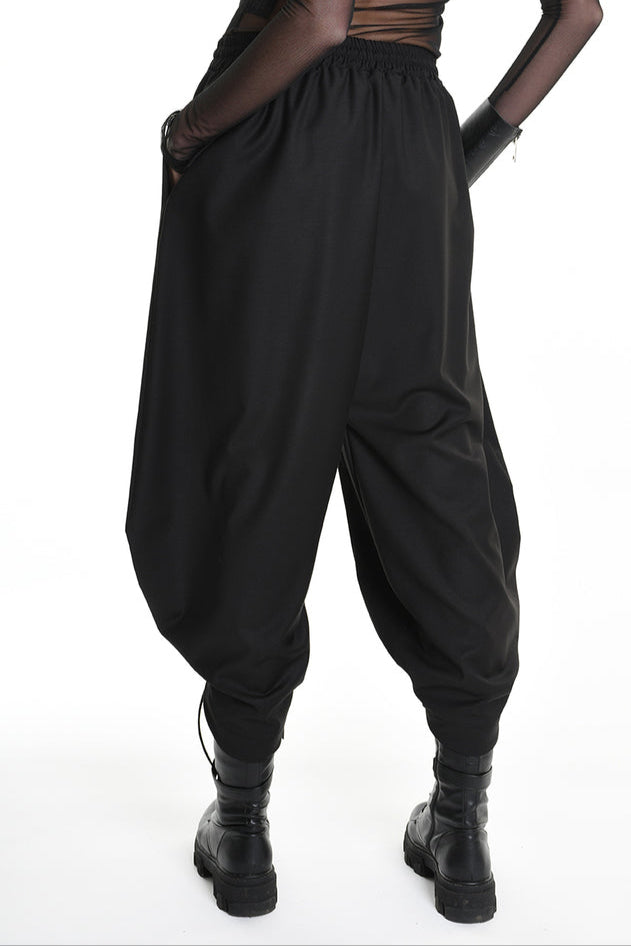 4M W5164 TROUSER Over Fluid UNISEX U Black LA HAINE INSIDE US