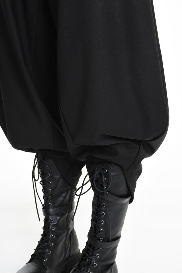 4M W5164 TROUSER Over Fluid UNISEX U Black LA HAINE INSIDE US