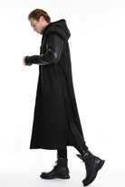 4- W5170 COAT Sleeveless Faux Sheepskin Marmorized UNISEX Black LA HAINE INSIDE US