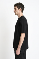 LA HAINE INSIDE US M1375 black oversized cotton stretch T-shirt, side profile