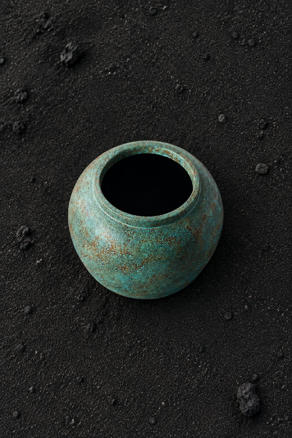 Overhead on black sand