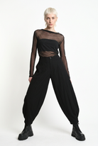 LA HAINE INSIDE US W5444 balloon trousers in black — wide-stance editorial view