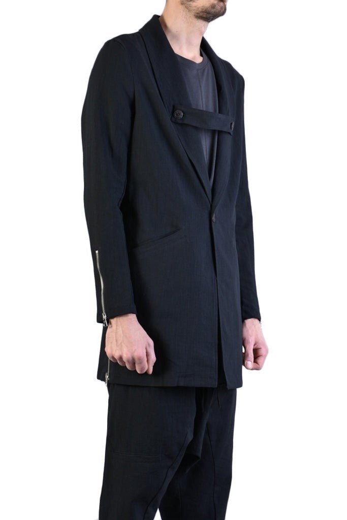 A33B PRODUCER23BLACKElevate your style with our slim fit long jacket, crafted from a luxurious blend of cotton and linen. This jacket features a unique lace and button closure, adding aJacketLA HAINE INSIDE USTEPHRAA33B PRODUCER23BLACK