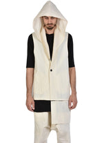 Linen Cotton Over Gilet for Men - A33B XAGOSTO23ECRU | Exclusive Gilet Shop 403.00 Vests Jackets LA HAINE INSIDE US TEPHRA