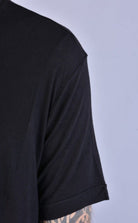 A33J LM075 BLACK Cashmere Viscose Regular T-Shirt - TEPHRA