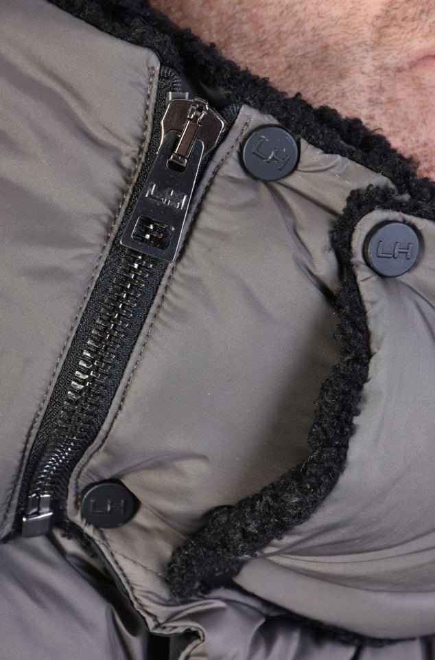 A33P LM03223 Jacket - Fango Down Nylon 360gr Faux Fur Lined Detachable Scarf Italian Men's