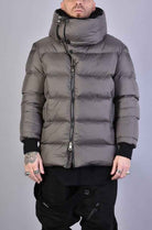 A33P LM03223 Jacket - Fango Down Nylon 360gr Faux Fur Lined Detachable Scarf Italian Men's