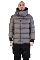 A33P LM03223 Jacket - Fango Down Nylon 360gr Faux Fur Lined Detachable Scarf Italian Men's