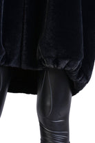 A33Q LM045 BLACKD Faux Fur Lined Oversize Coat