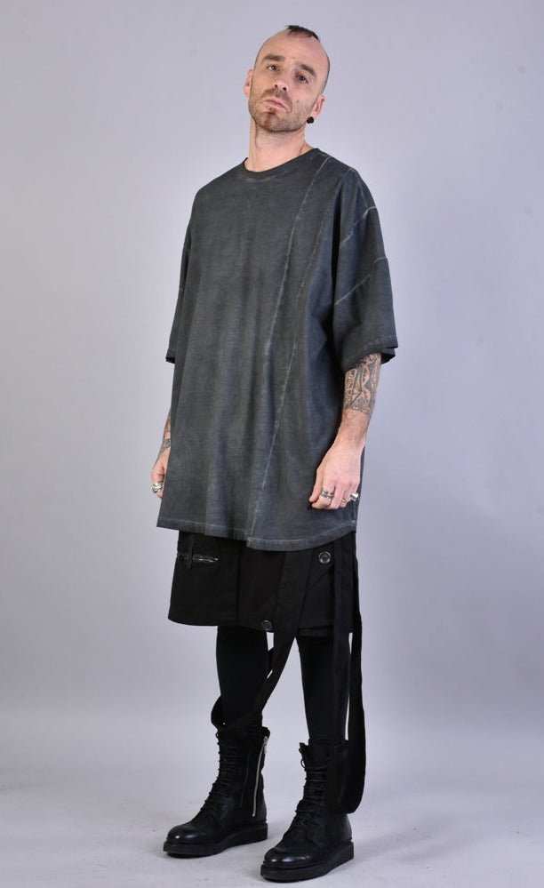 A33V LM072 GREY Maxi Over Dyed Cold Cotton T-shirt 99.00 T-Shirt T-Shirts LA HAINE INSIDE US TEPHRA