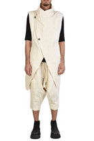 Cotton Linen Vest for Men - A33Z MIUMPRE23ECRU | Premium Vest 362.00 Vests Jackets LA HAINE INSIDE US TEPHRA