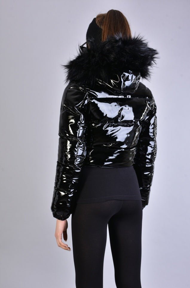 A34P LW62823BLACK Nylon Painted Effect Bomber - TEPHRA