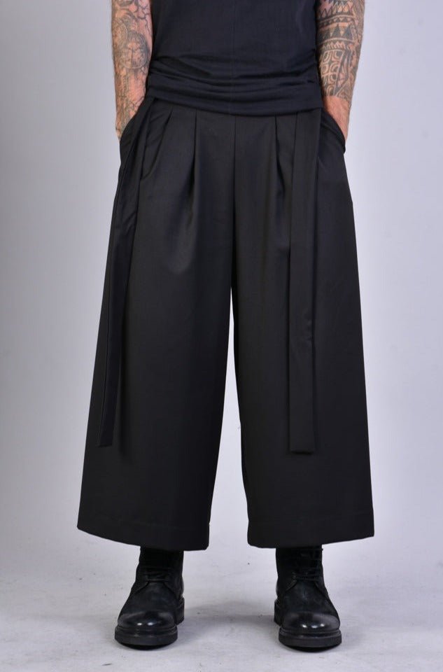 A34R LW510 BLACK Cool Wool Trousers - TEPHRA